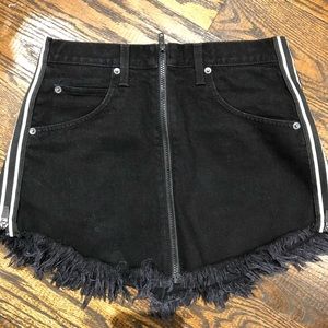 CARMAR denim mini skirt with zippers